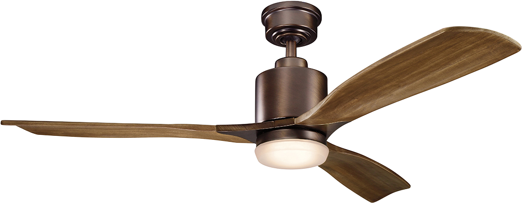 Kichler 300027 Ridley Ii 52" Ceiling Fan , Png - Bronze Walnut Ceiling Fan Clipart (1050x408), Png Download
