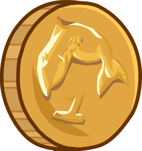 Select Coins - - Club Penguin Coin Png Clipart (569x604), Png Download