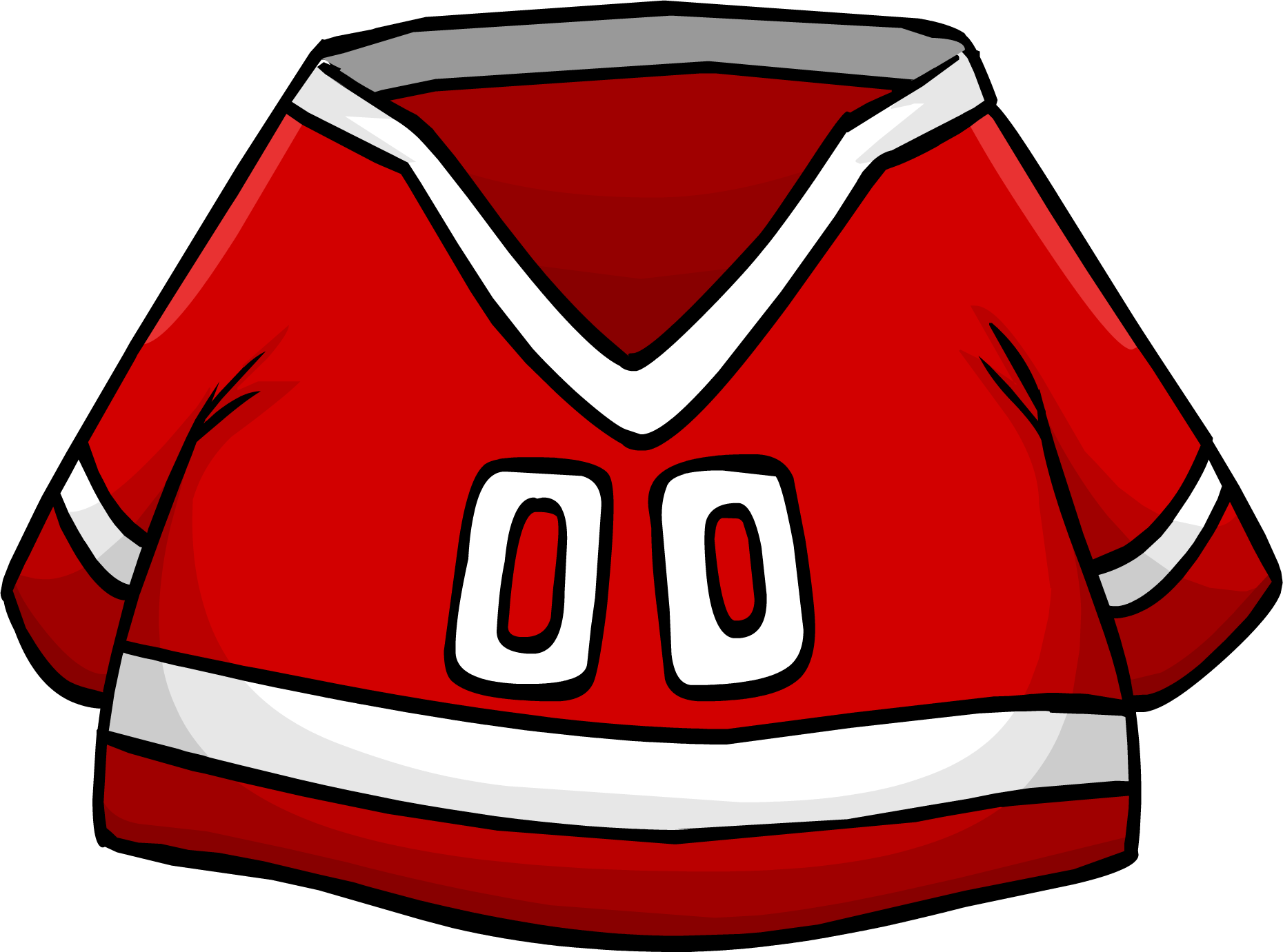 Red Hockey Jersey - Club Penguin Red Penguin Clipart (1860x1381), Png Download