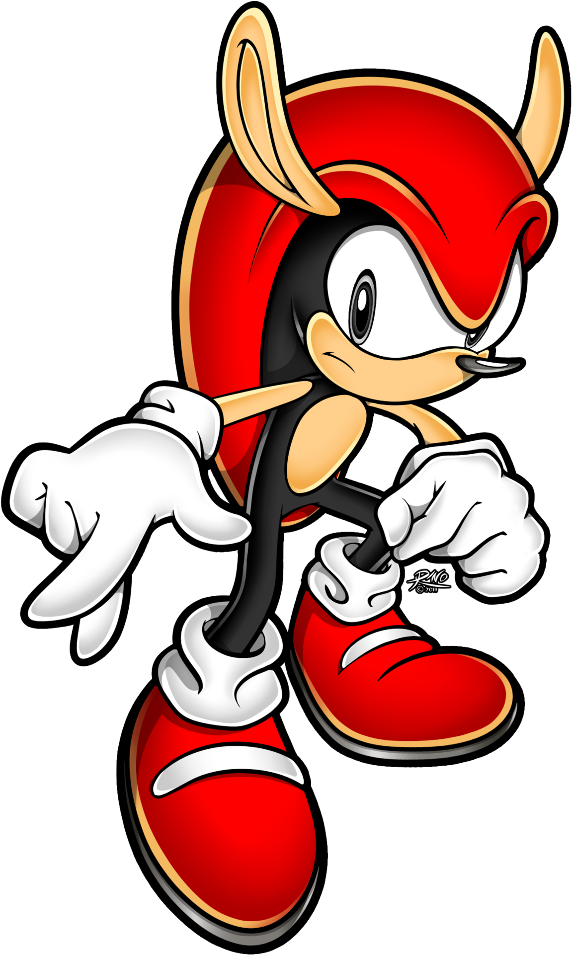 Mighty The Armadillo - Armadillo Sonic Oc Clipart (1280x2003), Png Download