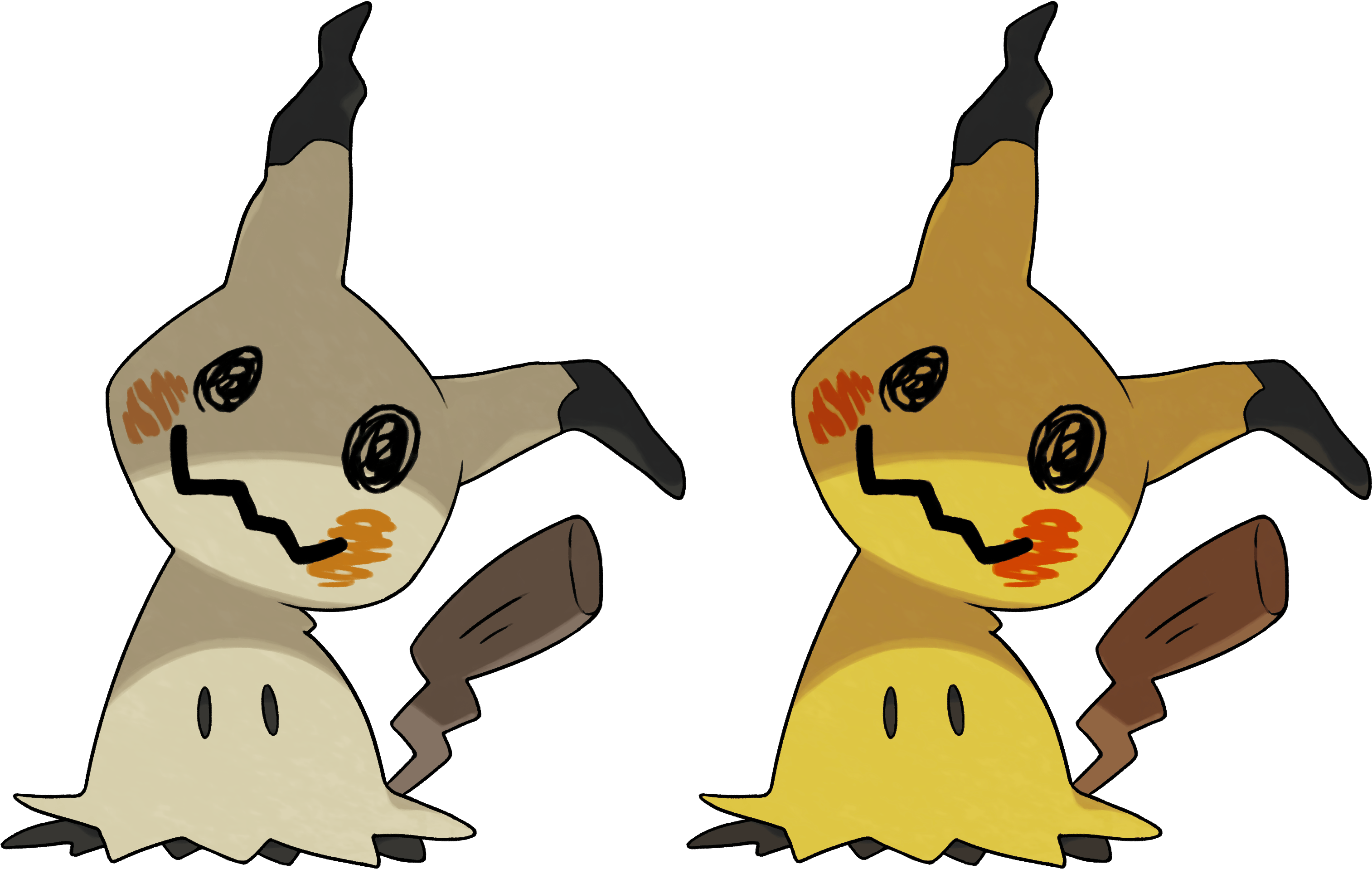 I Made Some Mock-up Shinies Of The New Gen 7 Pokemon - Mimikyu Pokemon Without Disguise Clipart (3150x2280), Png Download