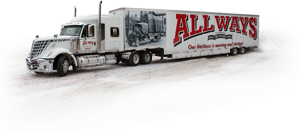 All Ways Moving & Storage Transportation Vehicle - Trailer Truck Clipart (1024x683), Png Download