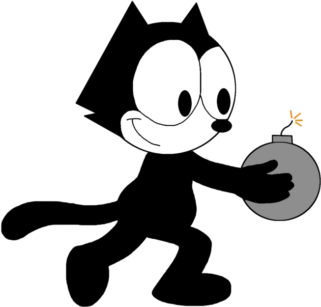 Felix Carrying A - Felix The Cat Carrying A Bomb Clipart (974x820), Png Download