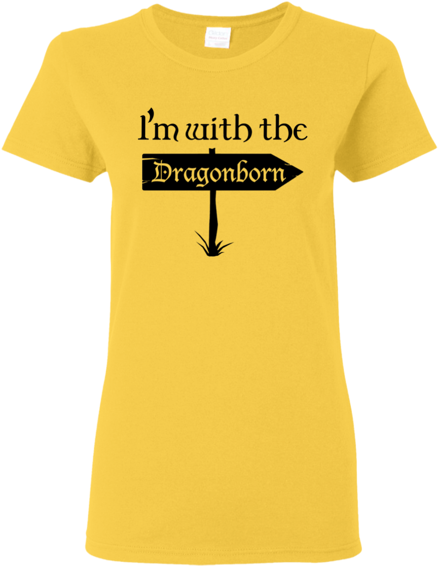 Im With The Dragonborn Black Print Ladies' T-shirt - Rolling Stones Shirt No Filter Tour Clipart (1155x1155), Png Download