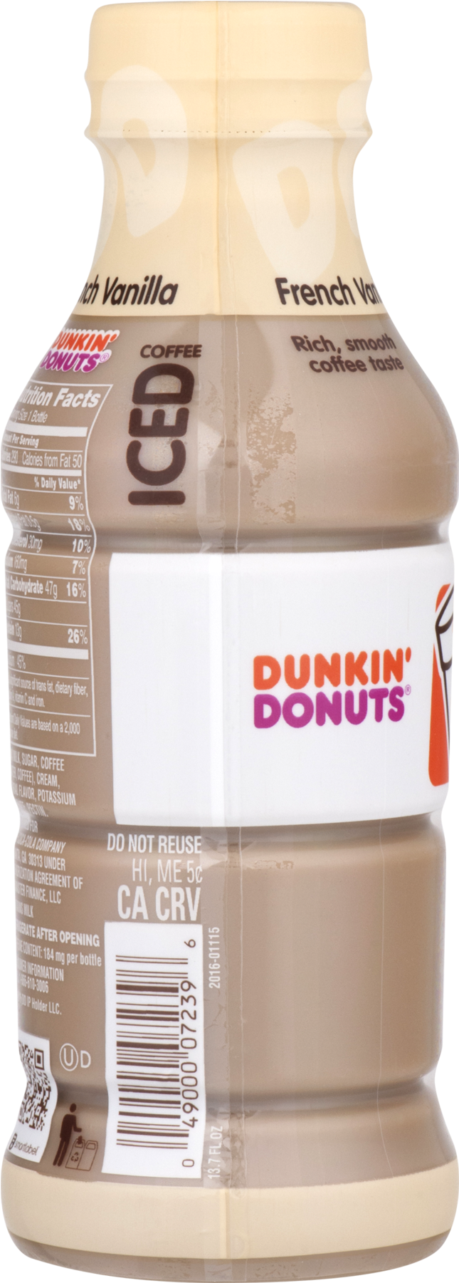 Walmart Dunkin Donuts Vanilla Iced Coffee Clipart (1800x1800), Png Download