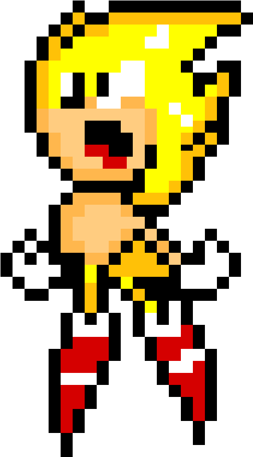 Super Sonic - Pixel Art Head Base Clipart - Large Size Png Image - PikPng.