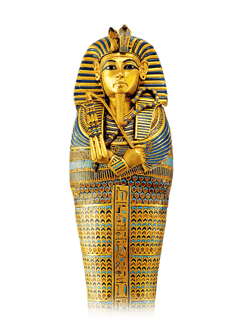 One Of Egypt's Famed King Tutankhamun's Golden Sarcophagi - King Tut Pharaoh Clipart (481x640), Png Download