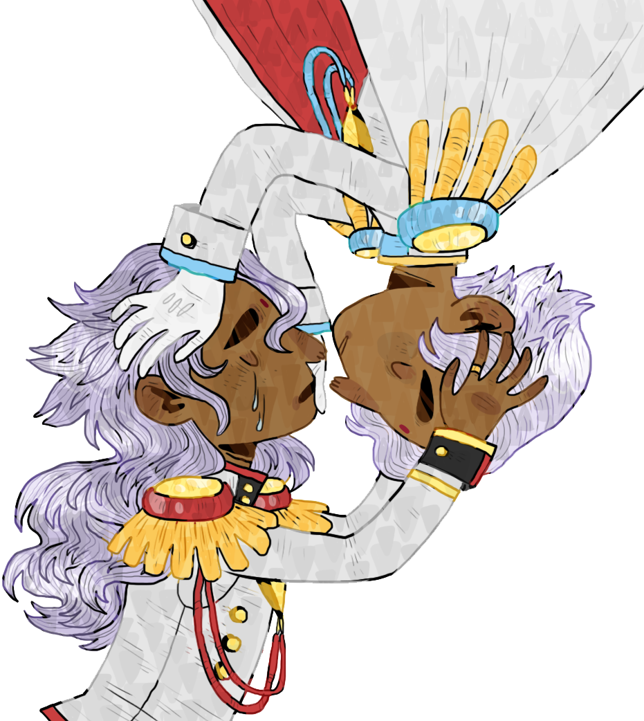 Akio And Dios - Cartoon Clipart (931x1042), Png Download
