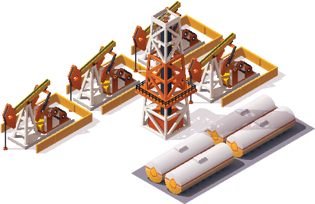 Refinery Gas Station Oil Rig - Illustration Clipart (639x588), Png Download