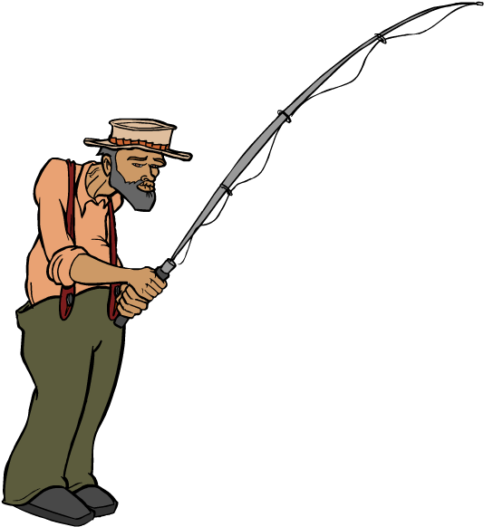 Fishing Fishermen - Cartoon Fisherman Png Clipart (549x599), Png Download