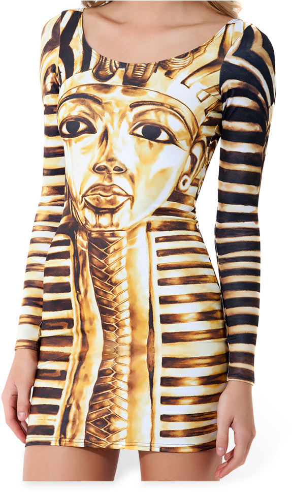 Black Milk Clothing King Tut Long Sleeve Dress L Bnwt Clipart (575x968), Png Download