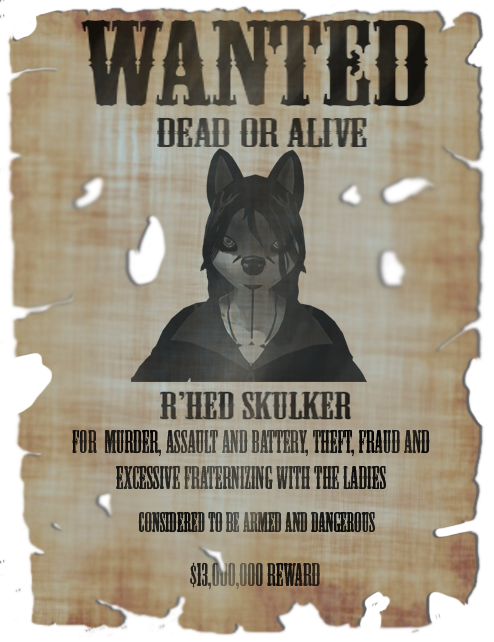 Wanted Poster Rhed Skulker - Wanted Clipart (494x642), Png Download