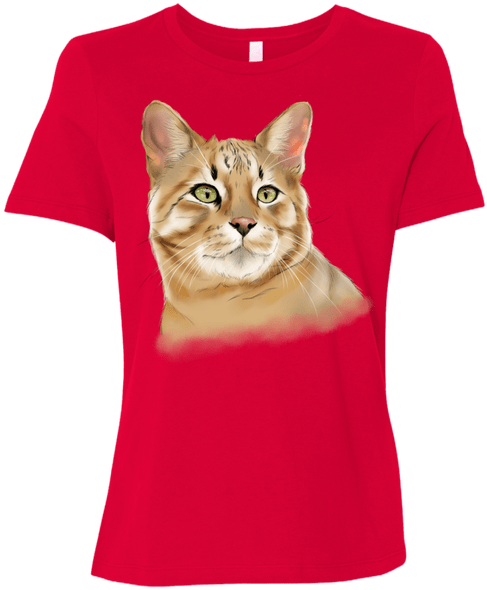 King Tut Savannah Cat Color B6400 Bella Canvas Ladies' - T-shirt Clipart (600x600), Png Download