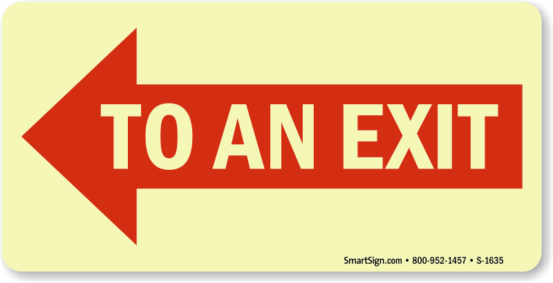 To An Exit Sign - Exit Sign Clipart (800x410), Png Download