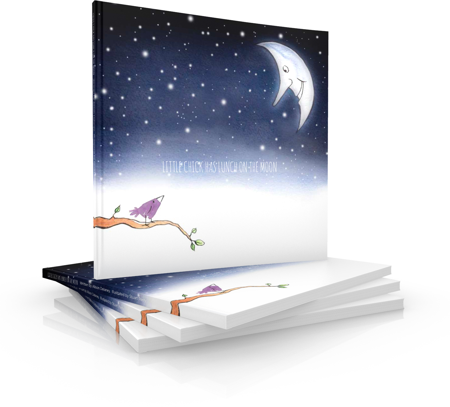 Little Chick Has Lunch On The Moon Clipart (1500x1500), Png Download