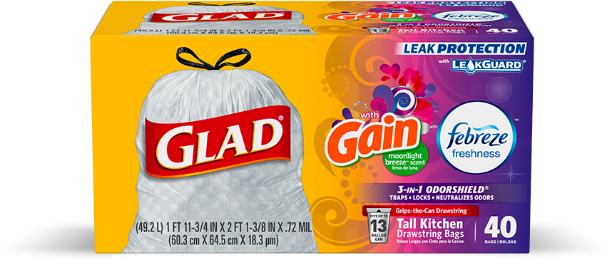 Glad Trash Bags Clipart (960x404), Png Download