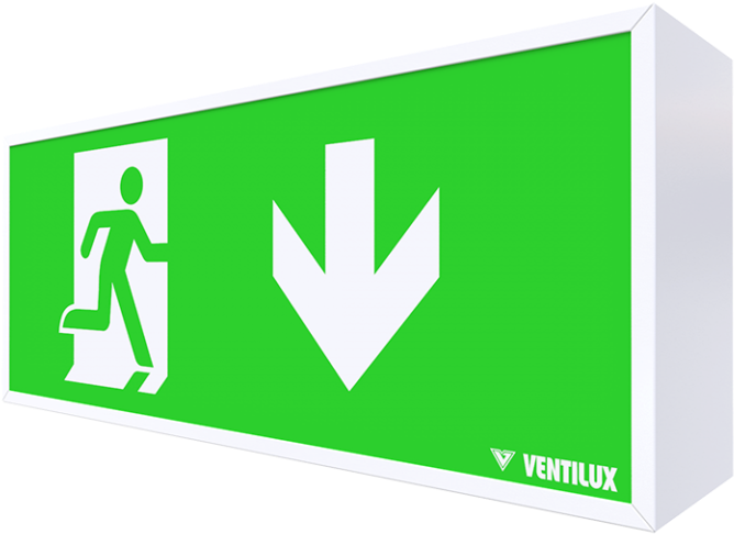 Superior 58 Metre View Exit Sign - Beltrona Mexm7.25.01 Escape Route Lighting Wall Surface-mount Clipart (768x555), Png Download