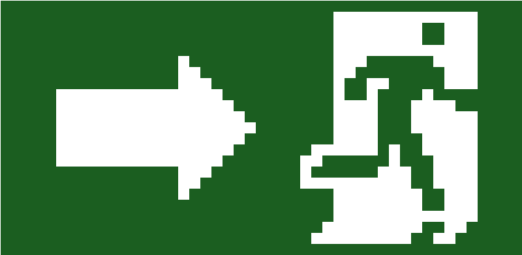 #4 Exit Sign - Fire Exit Sign Clipart (1200x1200), Png Download