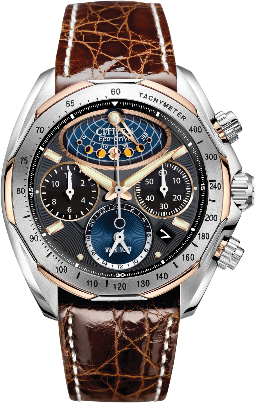 Moon Phase Flyback - Citizen Moon Phase Flyback Chrono Clipart (1000x1553), Png Download