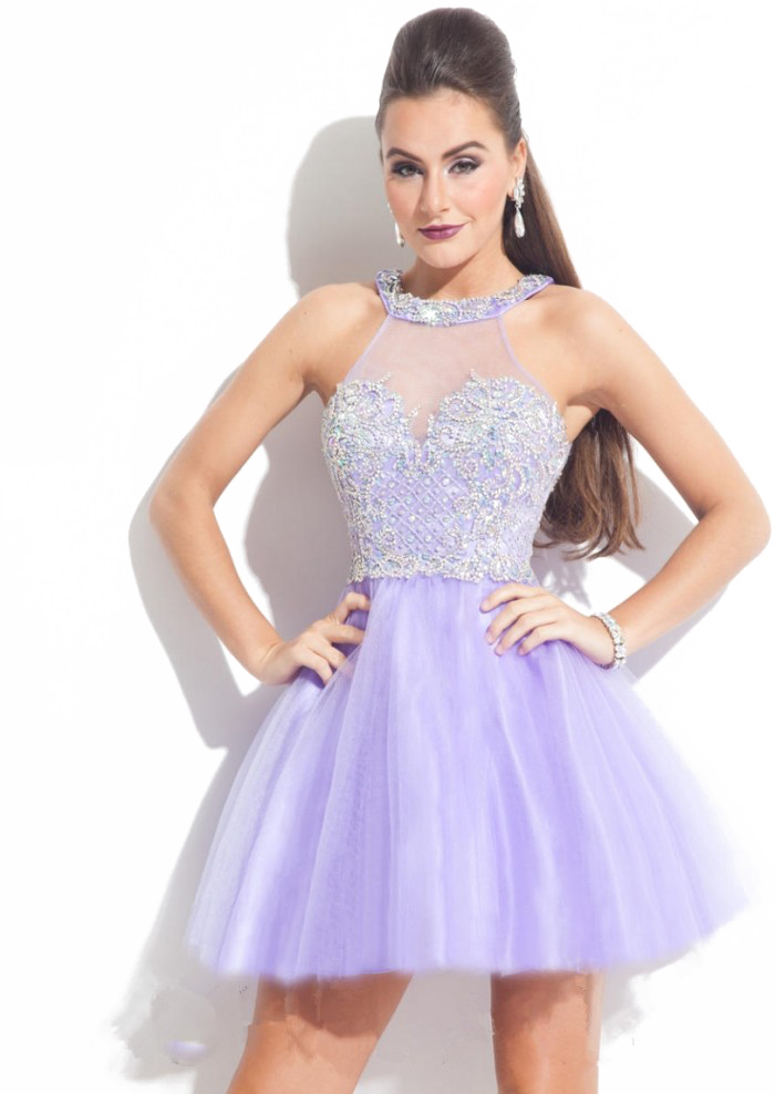 Cocktail Dresses For Prom Png Image Background - Short Lilac Grad Dresses Clipart (700x988), Png Download
