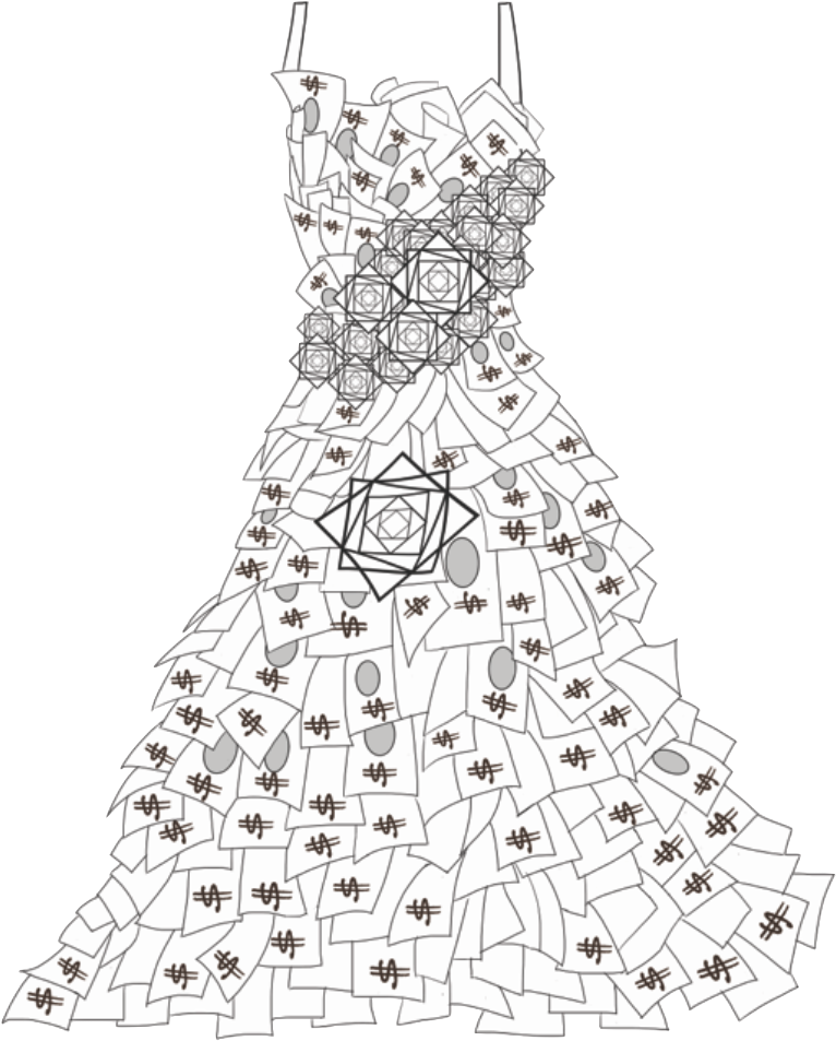 A Million Bucks - Cocktail Dress Clipart (966x1094), Png Download