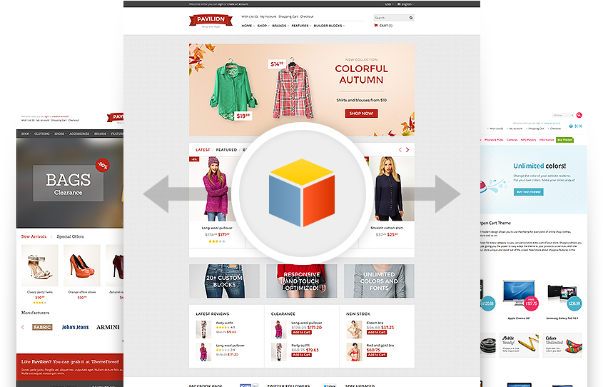 Pavilion Theme Opencart Clipart (1000x640), Png Download