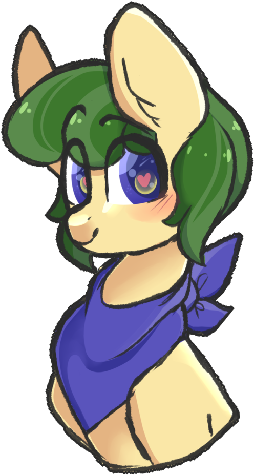 Mimisaurusrex, Bandana, Blue Eyes, Blushing, Bust, - Cartoon Clipart (683x1024), Png Download