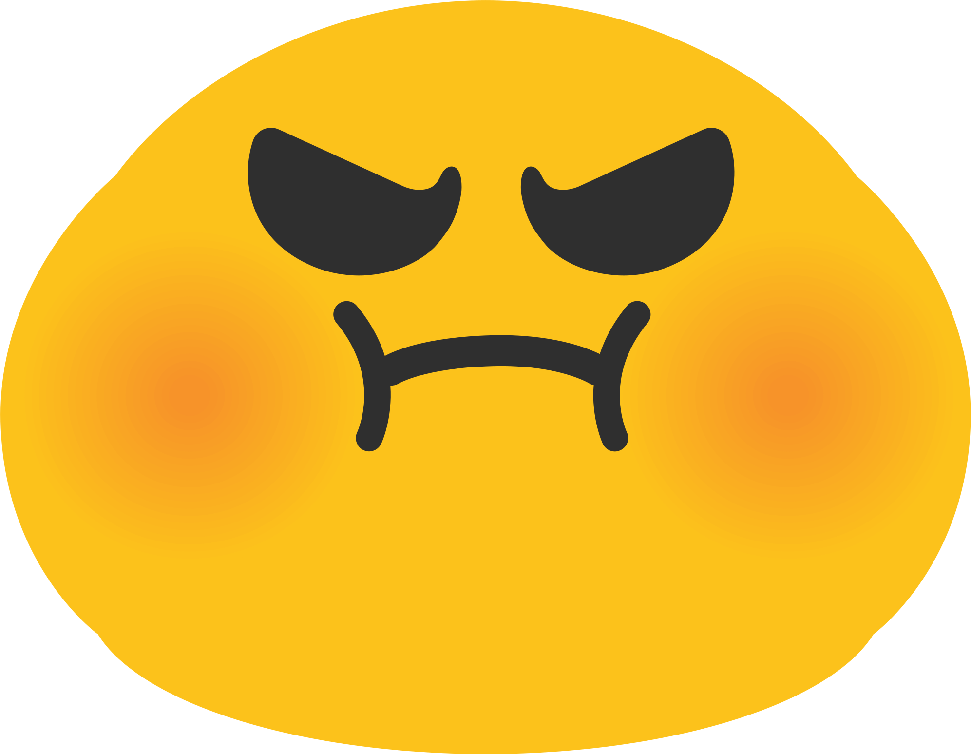 Open - Pouting Emoji Clipart (2000x2000), Png Download