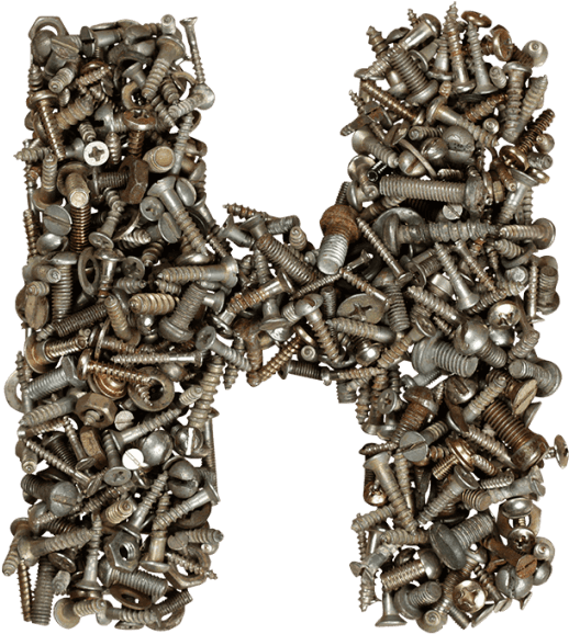 Nuts Bolts Font - Brass Clipart (595x595), Png Download