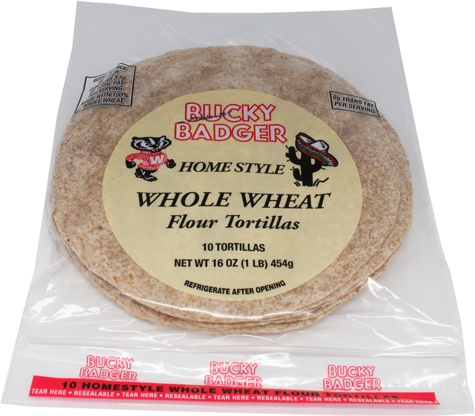 Bucky Badger Wheat Tortillas Clipart (947x829), Png Download
