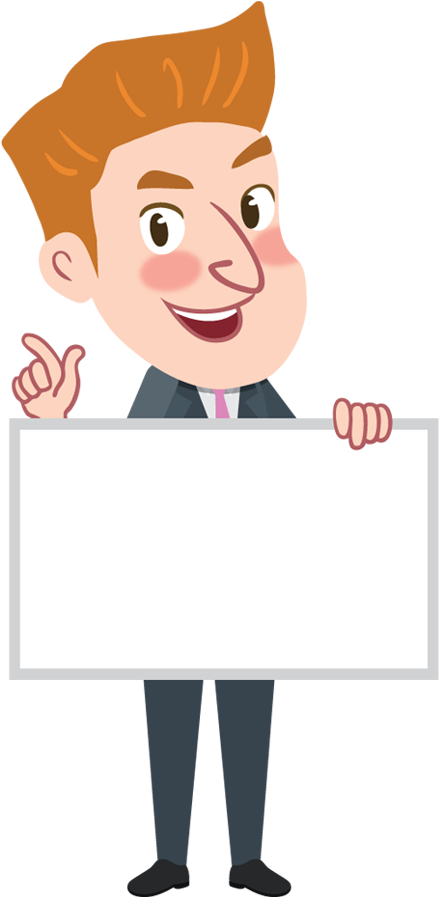 1designshop Png Library Library - Cartoon With Board Png Clipart (450x900), Png Download