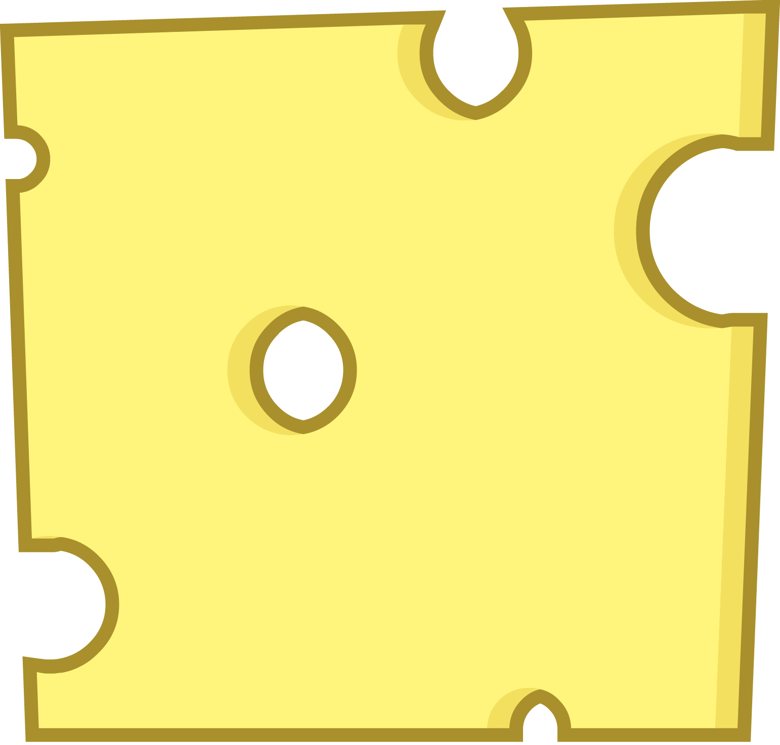 Cheese Slice Png - Bfdi Cheese Slice Clipart (1542x1473), Png Download