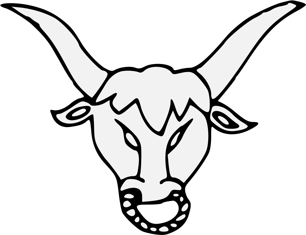 Bull's Head Cabossed Ringed - Drawing Clipart (1237x946), Png Download