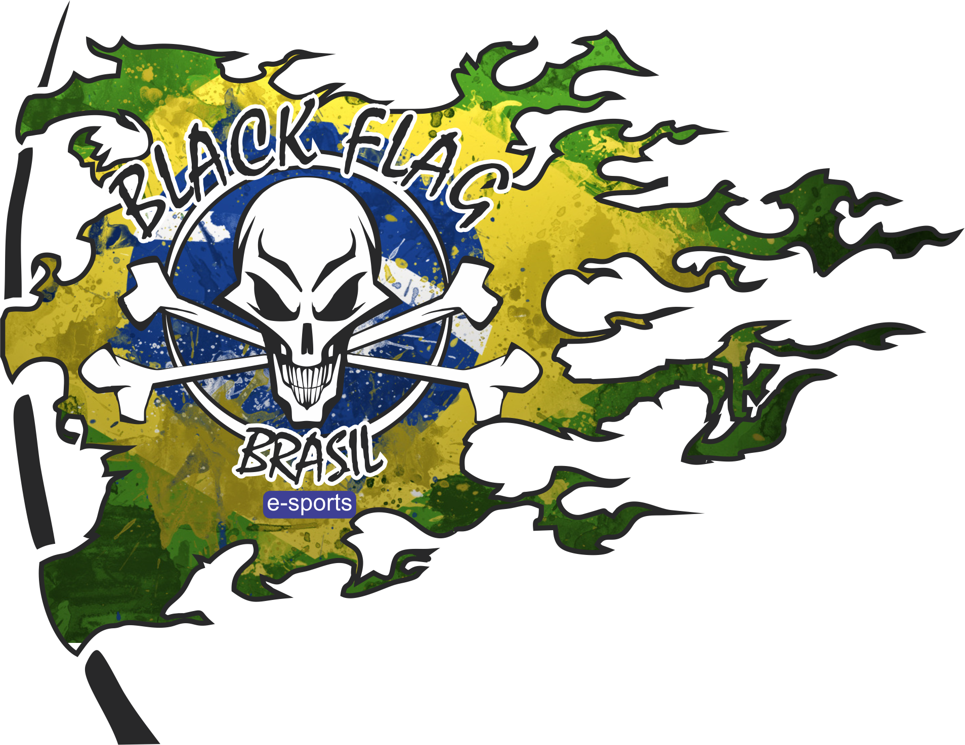 Black Flag Brasil Clipart (1907x1474), Png Download