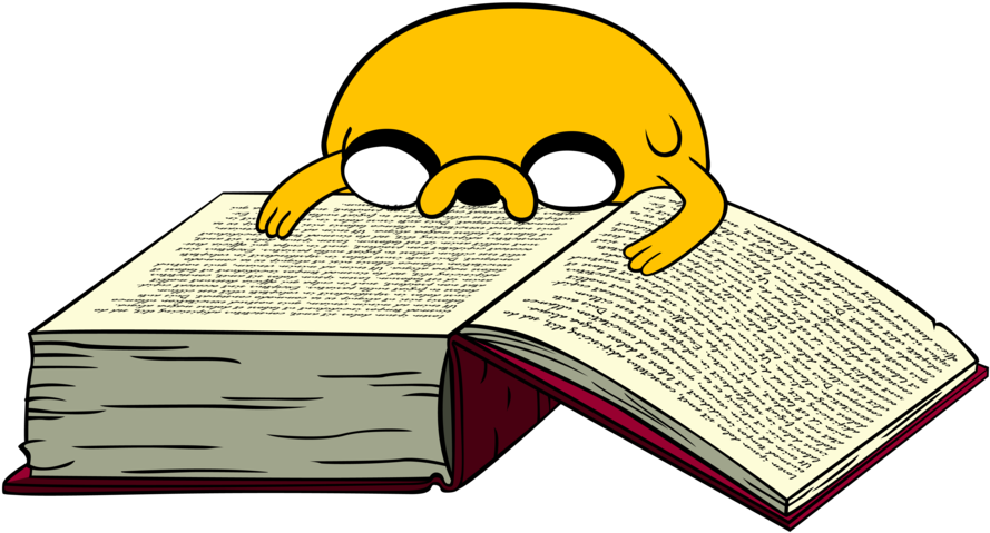Libro Png - Adventure Time Jake Reading Clipart (900x482), Png Download