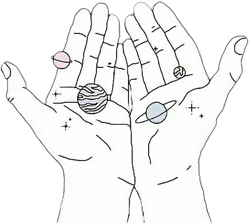 #manos #galaxy #galaxia #tumblr #girls #tumblrgirls - Aesthetic Hands Clipart (1024x919), Png Download