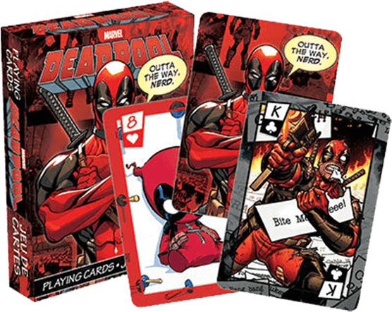 Deadpool Comics Playing Cards - Deadpool Cards Clipart (555x555), Png Download
