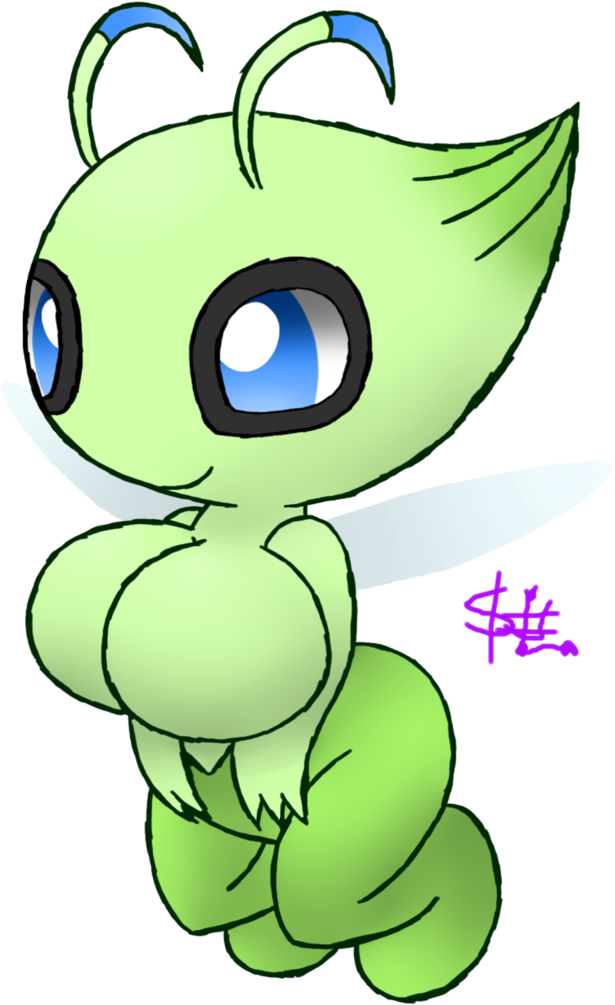 296kib, 1024x1075, Celebi Gift Clipart (615x1005), Png Download