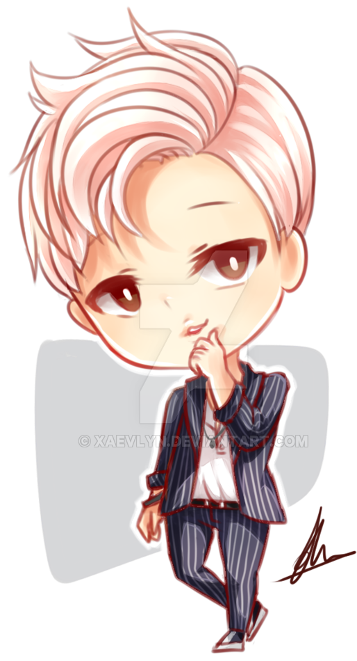 Rapmonster Chibi By Xaevlyn Clipart (514x950), Png Download