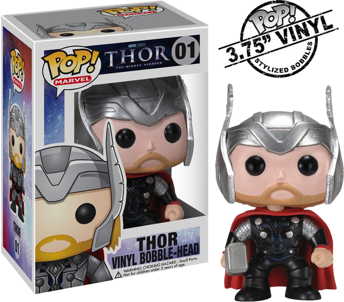 Thor Movie Pop Vinyl Bobble Figure - Thor The Dark World Funko Pop Clipart (700x615), Png Download