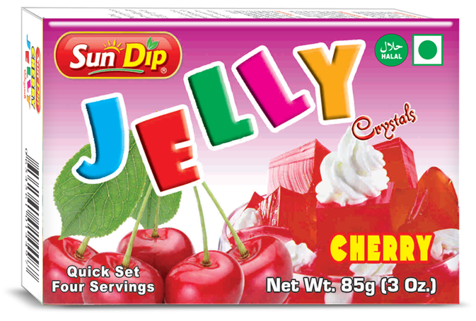 Sundip Cherry Jello - Halal Jello Clipart (750x559), Png Download