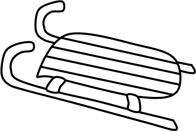 Sled, Black And White, Png - Line Art Clipart (816x1056), Png Download