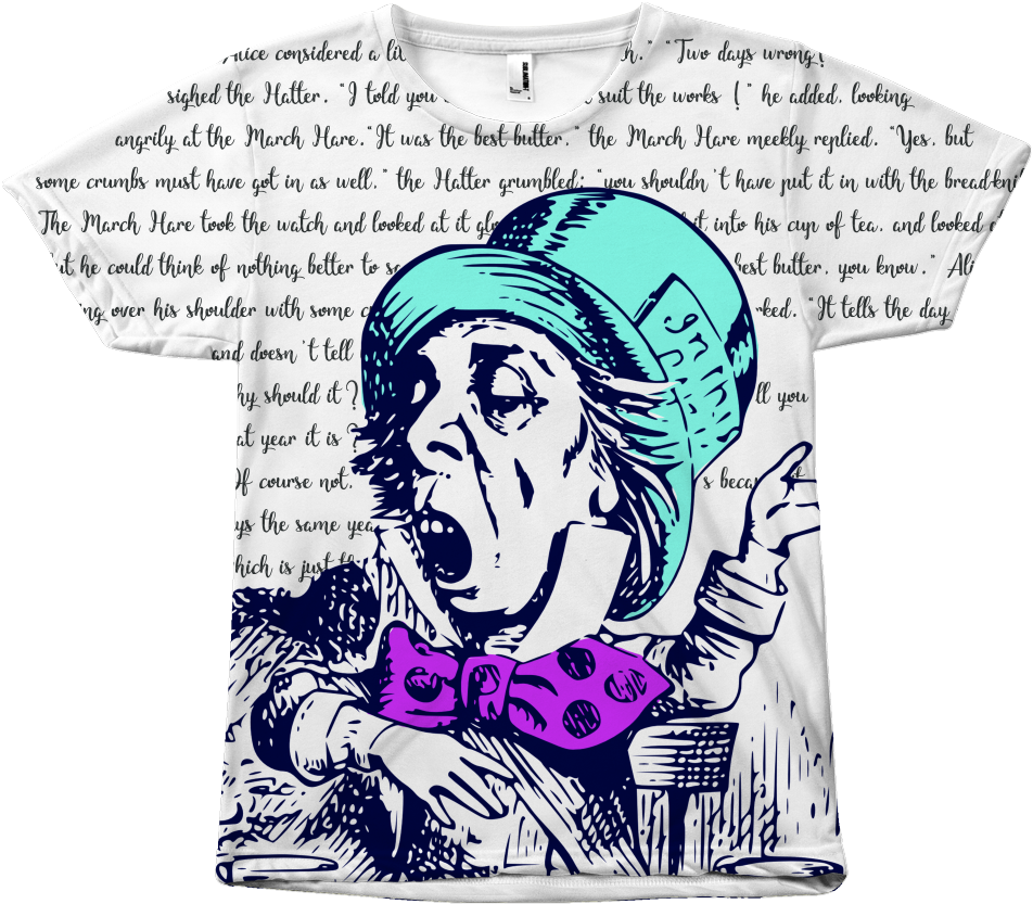 Alice In Wonderland Mad Hatter Shirt Clipart (952x833), Png Download