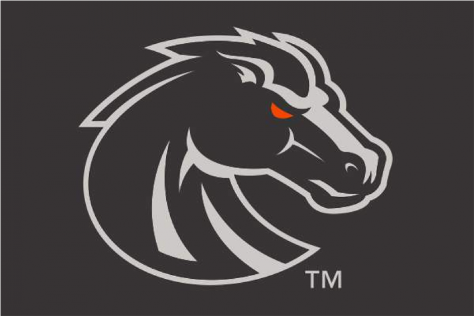 Boise State Broncos Black Car Flag Png Boise State - Black Boise State Logo Clipart (940x940), Png Download