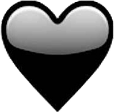 #heart #emoji #blackheart #tumblr #overlay #heartemoji - Emoji Heart Black Clipart (1024x827), Png Download