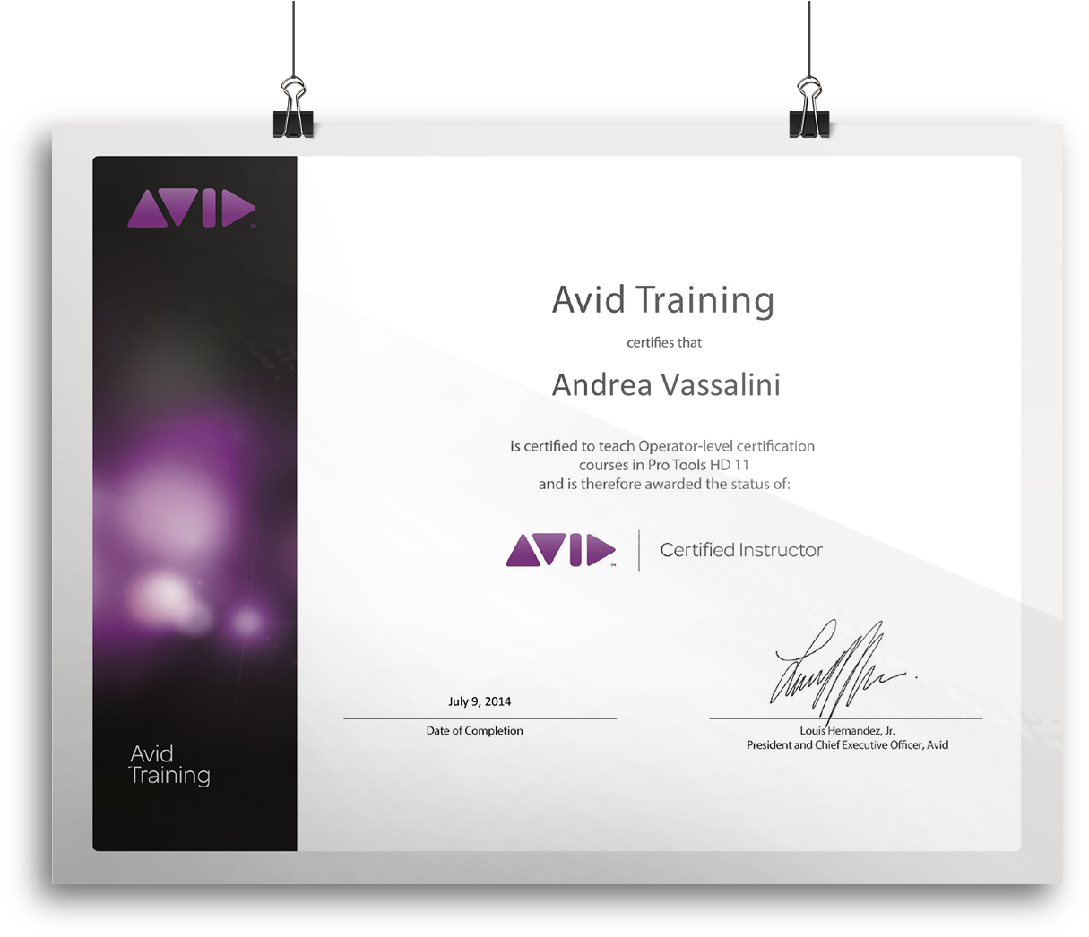 Operator Level Pro Tools Hd11 Instructor - Avid Pro Tools Operator Ppst Certificate Clipart (1537x1123), Png Download