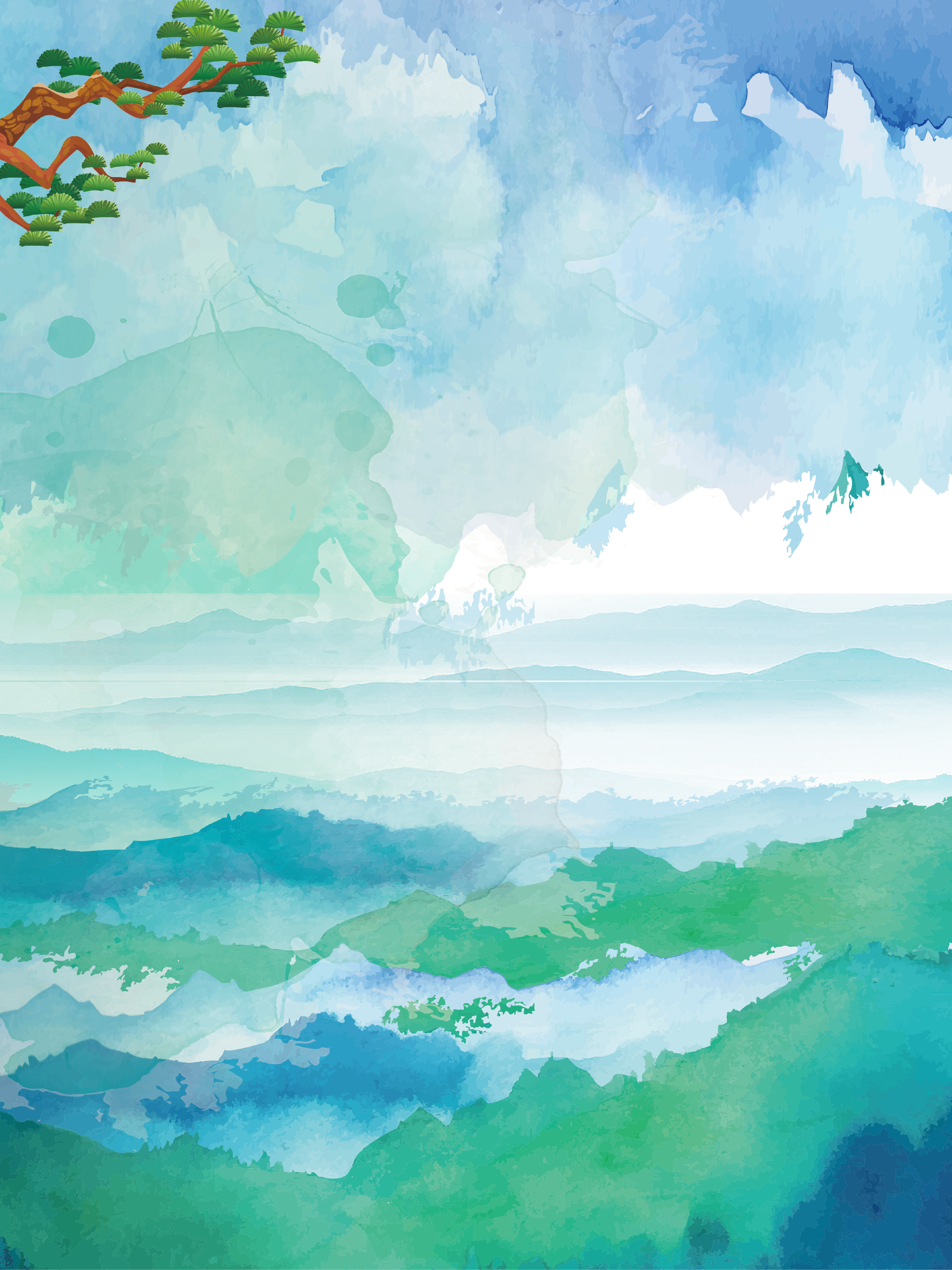 Clip Art Black And White Watercolor Painting U C F - Nature Background Watercolor Painting - Png Download (2000x2667), Png Download