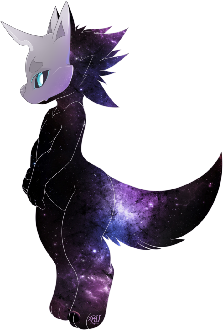 Space Doggy Dandy Www - Furry Wolf Black And Purple Clipart (743x1076), Png Download