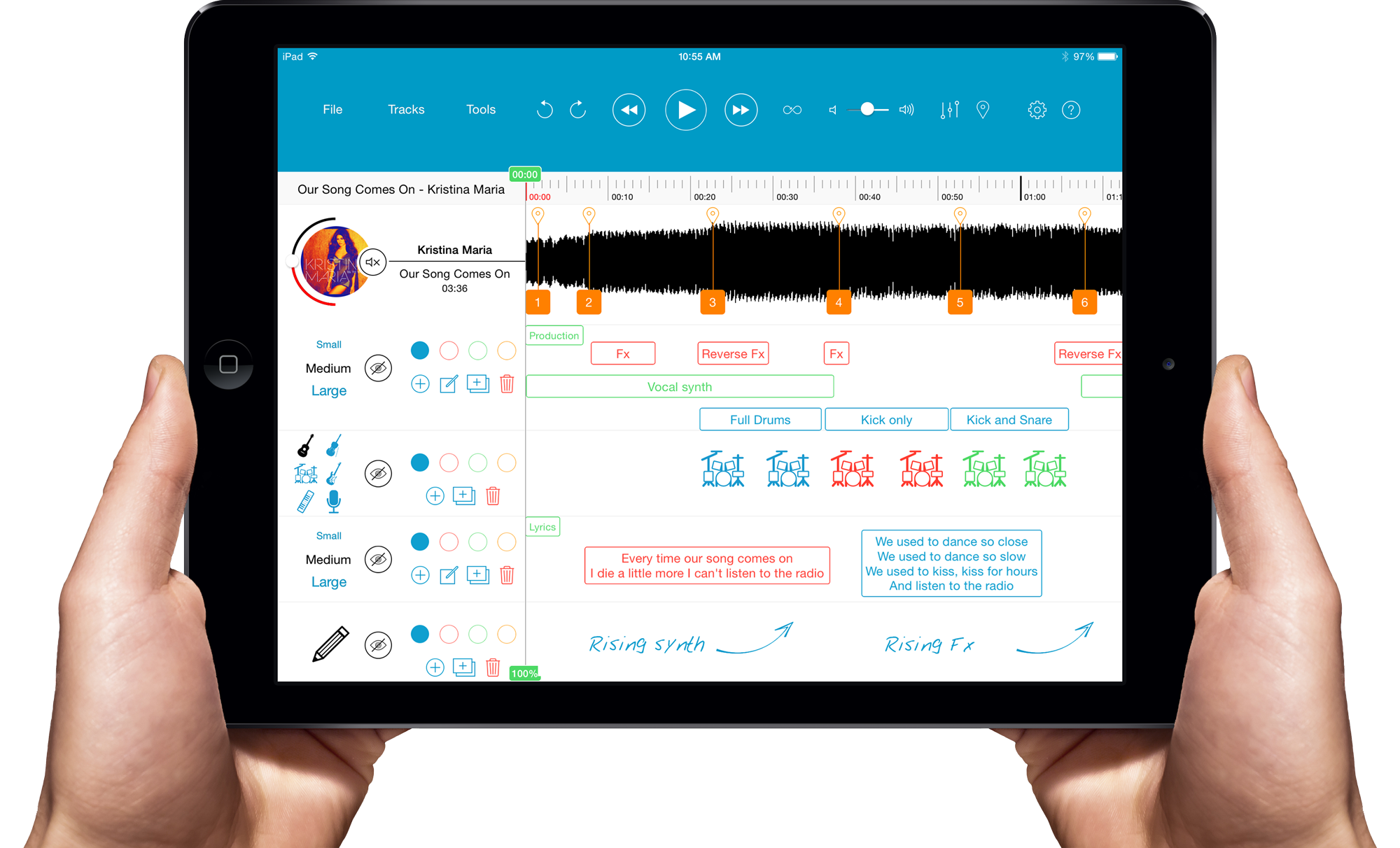 Capture, Review & Share Your Music Notes - Tablet Computer Clipart (2000x1212), Png Download