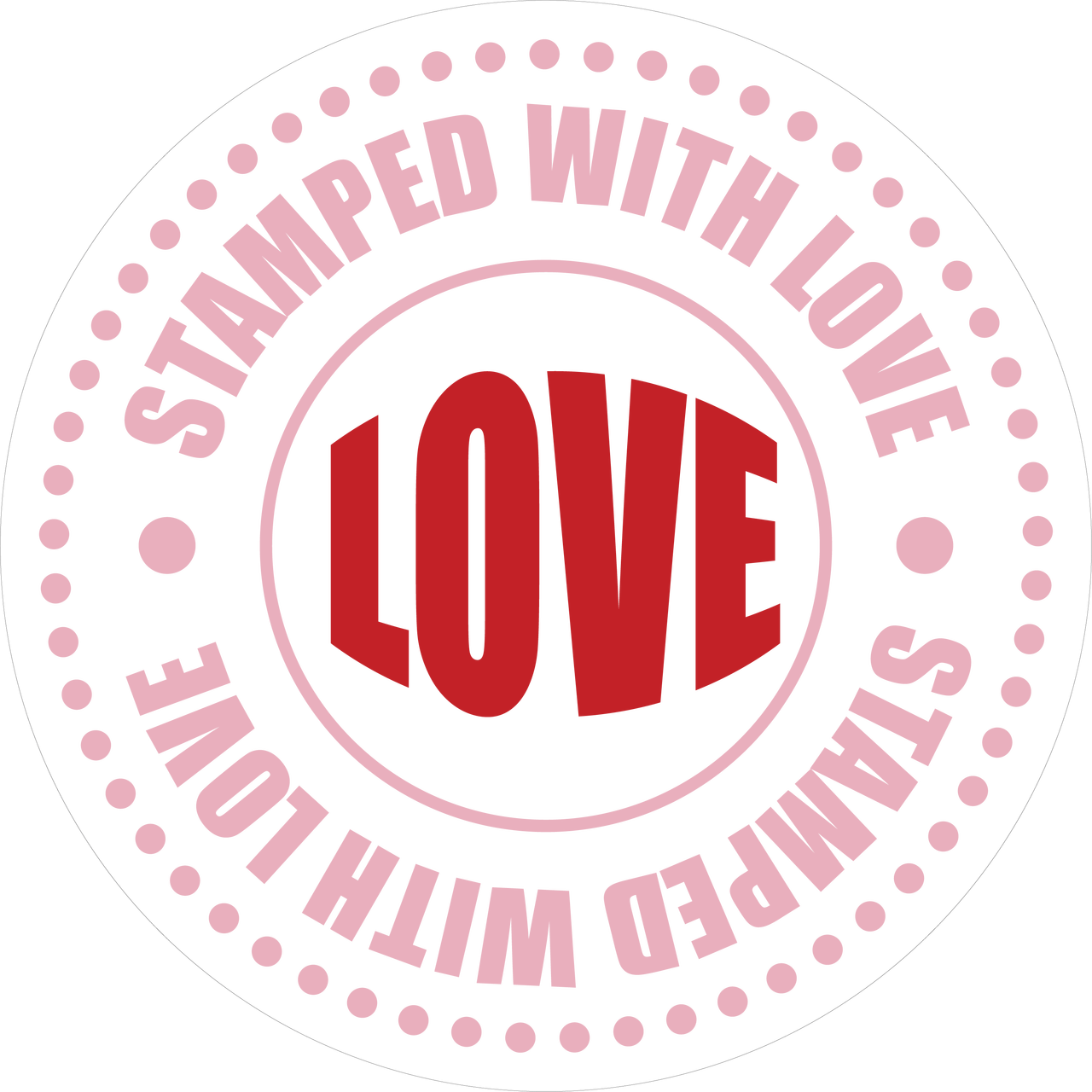 Love Stamp Print & Cut File - Circle Clipart (1280x1280), Png Download